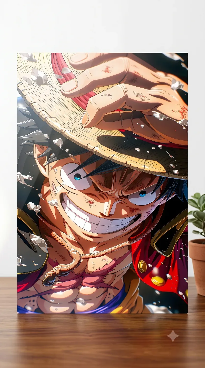 Luffy Gear 5 Metallic Wall Art — Anime metal print wall art India